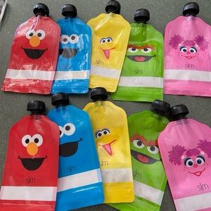 Simple Modern Sesame Street reusable baby food pouches. New used